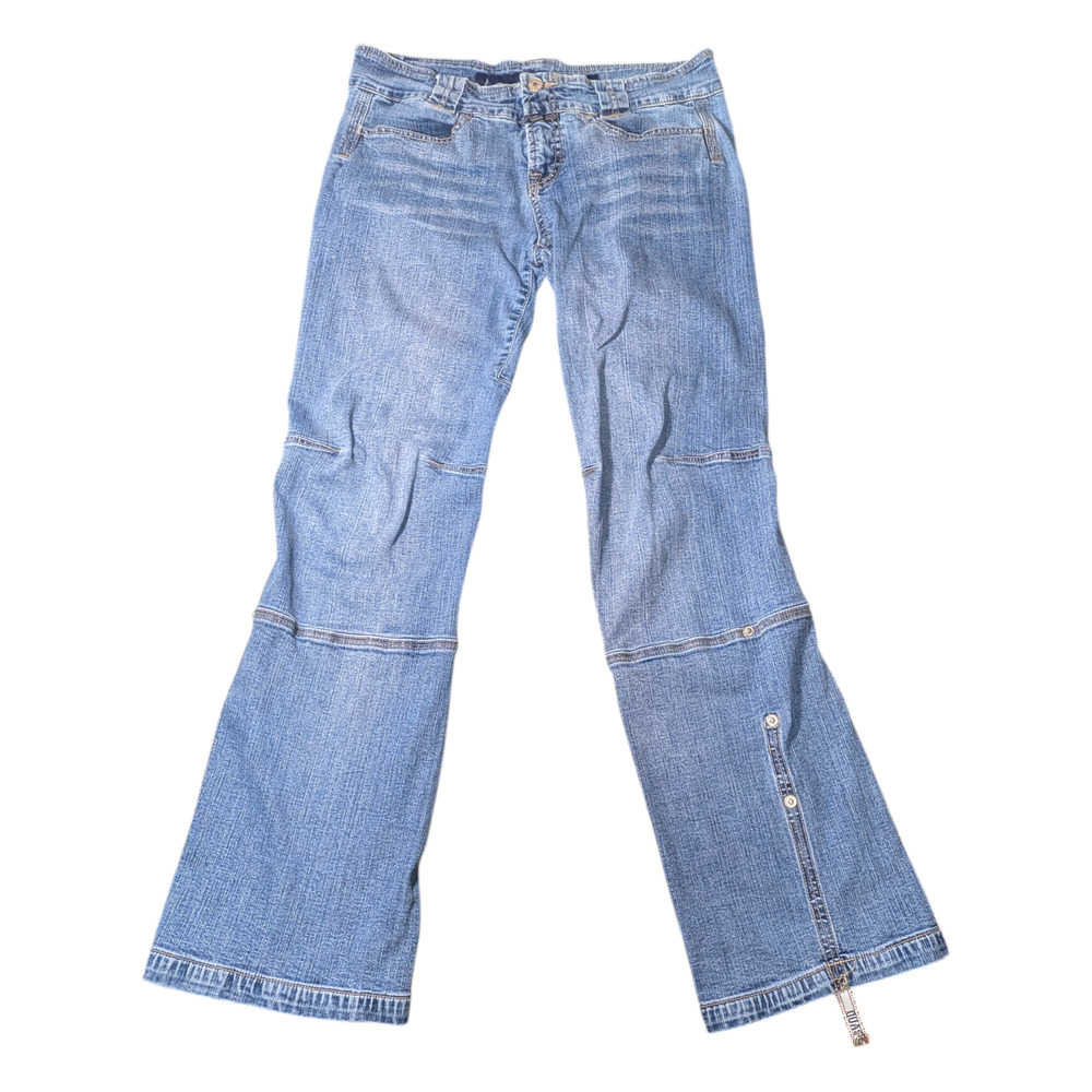 MFG - Marithe Fracois Gireaud - Blue Jeans-Snap up Ankle Bottom - Size 8-Med